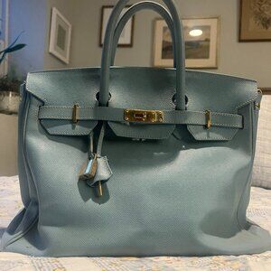 Fake Hermes handbag, light blue